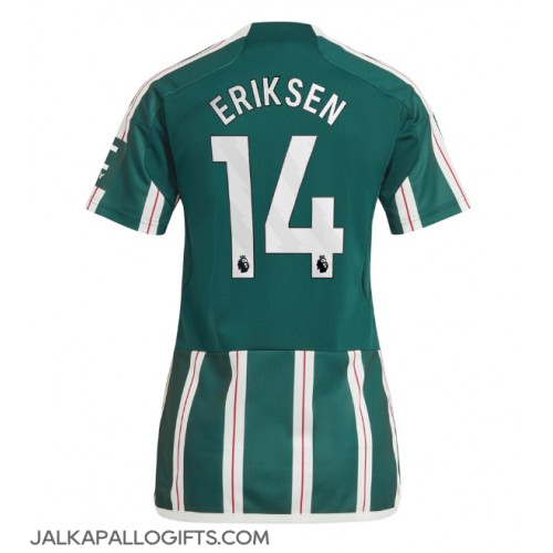 Manchester United Christian Eriksen #14 Vieraspaita Naiset 2023-24 Lyhythihainen